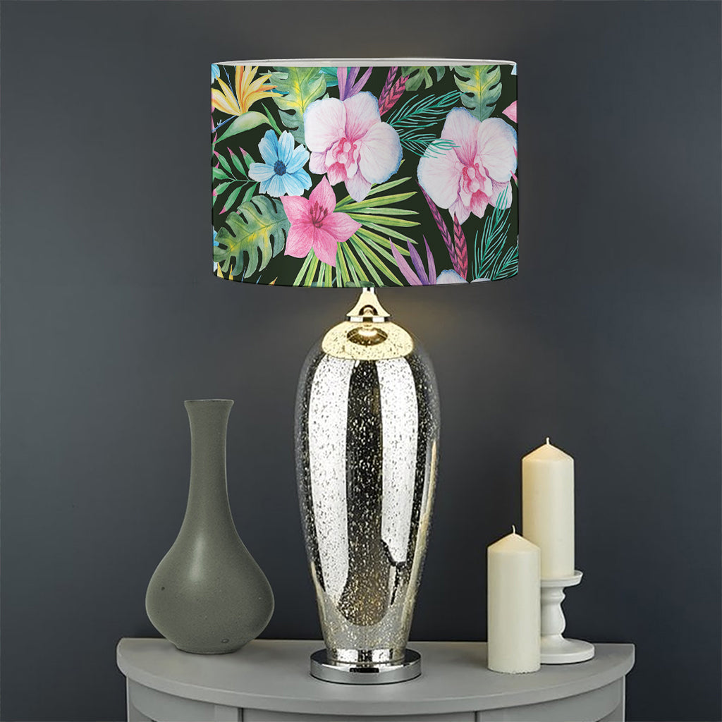 Vintage Tropical Jungle Hawaiian Print Drum Lamp Shade
