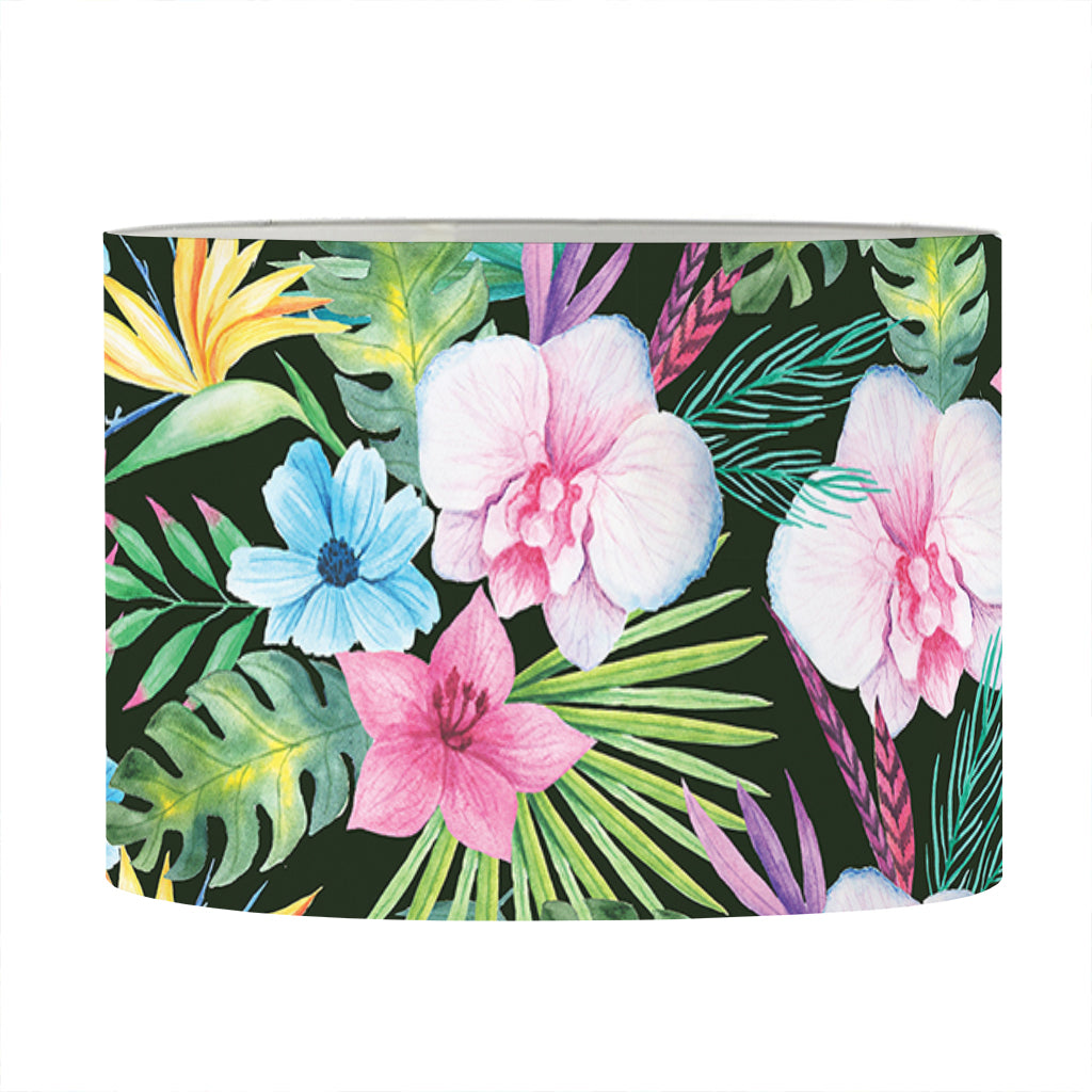 Vintage Tropical Jungle Hawaiian Print Drum Lamp Shade