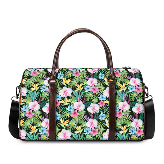 Vintage Tropical Jungle Hawaiian Print Duffle Bag