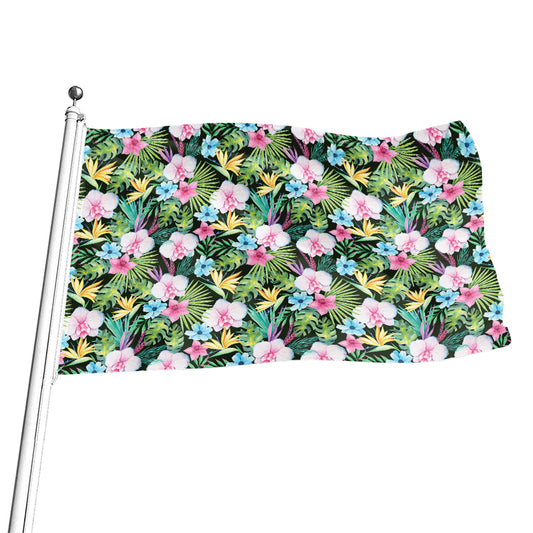 Vintage Tropical Jungle Hawaiian Print Flag