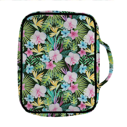 Vintage Tropical Jungle Hawaiian Print Front Pocket Bible Bag