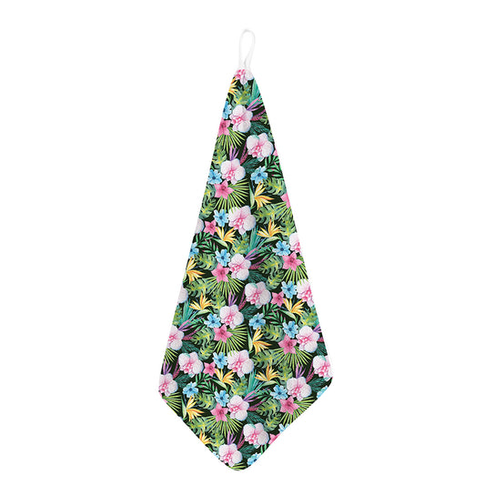 Vintage Tropical Jungle Hawaiian Print Hand Towel