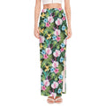 Vintage Tropical Jungle Hawaiian Print High Slit Maxi Skirt