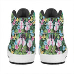 Vintage Tropical Jungle Hawaiian Print High Top Leather Sneakers