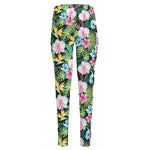 Vintage Tropical Jungle Hawaiian Print High-Waisted Pocket Leggings