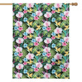 Vintage Tropical Jungle Hawaiian Print House Flag