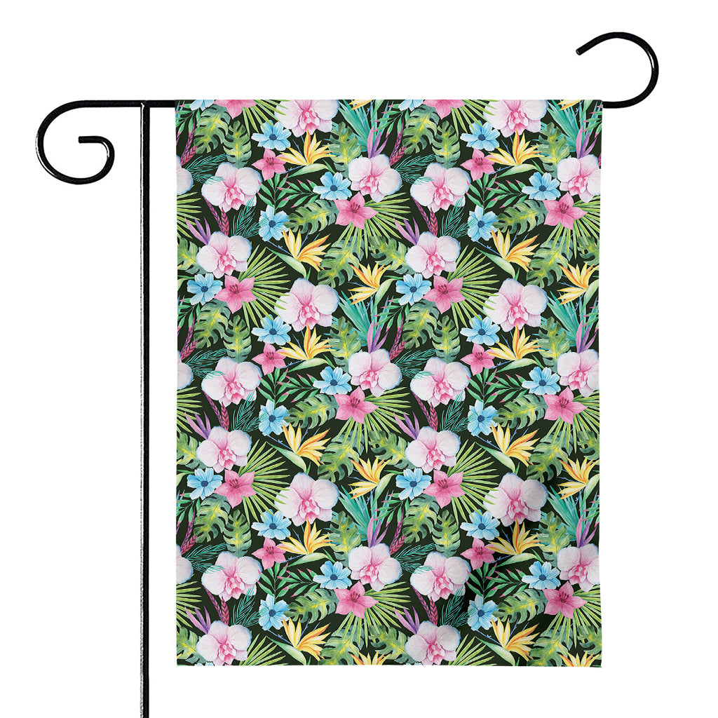 Vintage Tropical Jungle Hawaiian Print House Flag