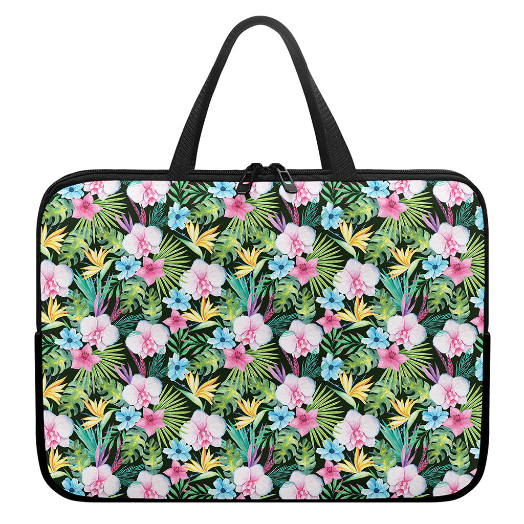 Vintage Tropical Jungle Hawaiian Print Laptop Sleeve With Handle