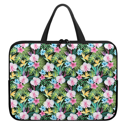 Vintage Tropical Jungle Hawaiian Print Laptop Sleeve With Handle