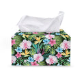 Vintage Tropical Jungle Hawaiian Print Leather Tissue Box Cover