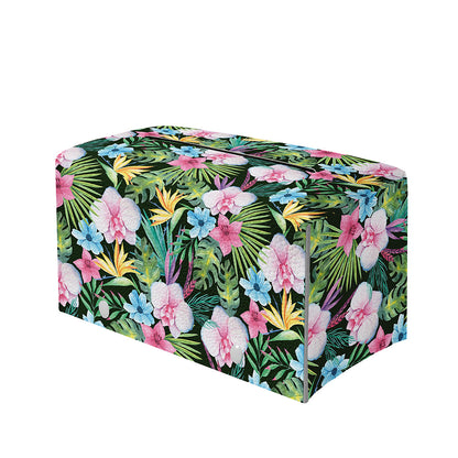 Vintage Tropical Jungle Hawaiian Print Leather Tissue Box Cover