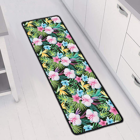 Vintage Tropical Jungle Hawaiian Print Long Kitchen Mat