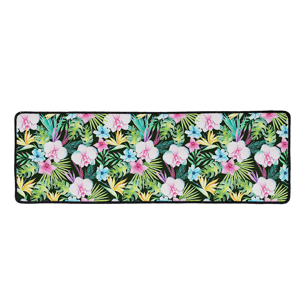 Vintage Tropical Jungle Hawaiian Print Long Kitchen Mat