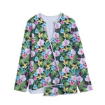 Vintage Tropical Jungle Hawaiian Print Long Sleeve Short Coat