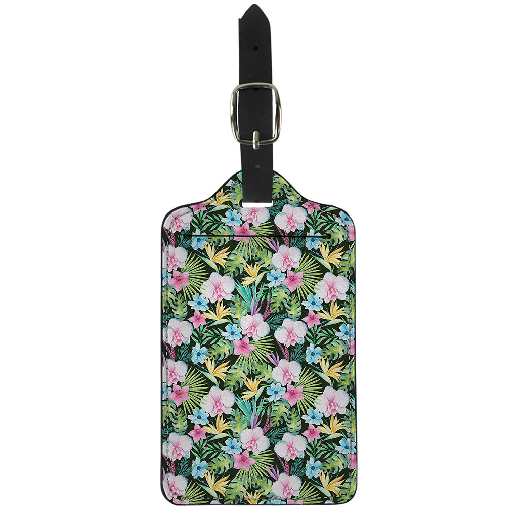 Vintage Tropical Jungle Hawaiian Print Luggage Tag