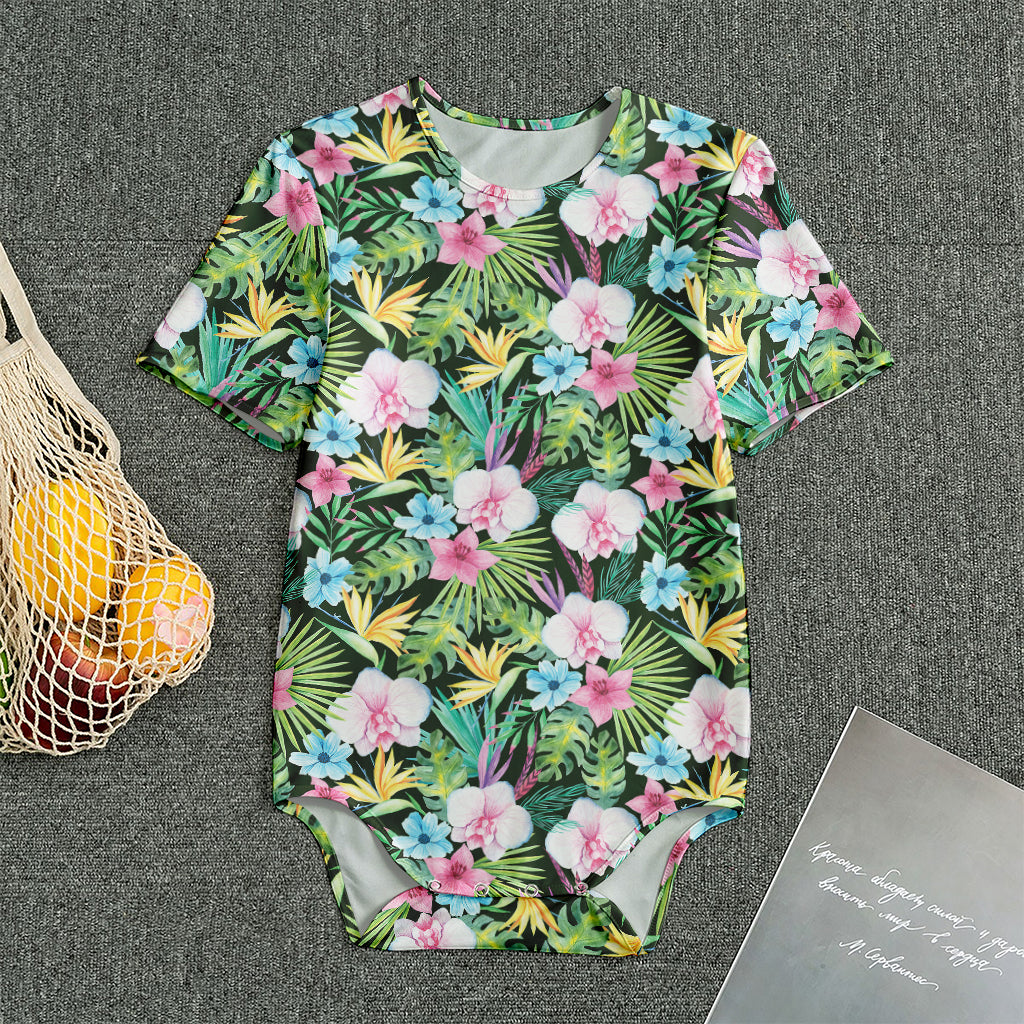 Vintage Tropical Jungle Hawaiian Print Men's Bodysuit