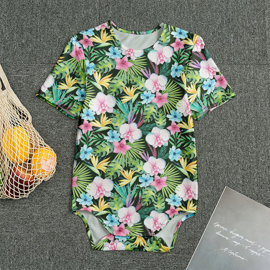 Vintage Tropical Jungle Hawaiian Print Men's Bodysuit