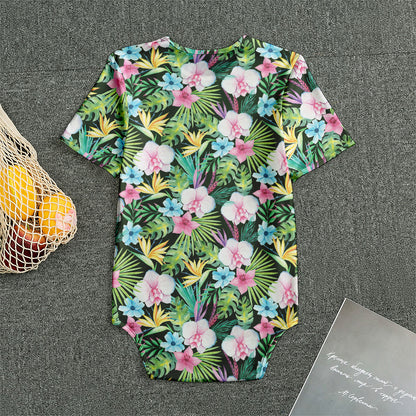 Vintage Tropical Jungle Hawaiian Print Men's Bodysuit