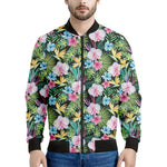 Vintage Tropical Jungle Hawaiian Print Men's Bomber Jacket