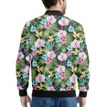 Vintage Tropical Jungle Hawaiian Print Men's Bomber Jacket