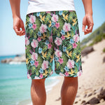 Vintage Tropical Jungle Hawaiian Print Men's Cargo Shorts
