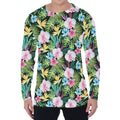 Vintage Tropical Jungle Hawaiian Print Men's Long Sleeve T-Shirt