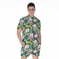 Vintage Tropical Jungle Hawaiian Print Men's Romper