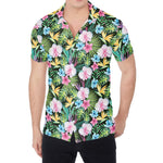 Vintage Tropical Jungle Hawaiian Print Men's Shirt