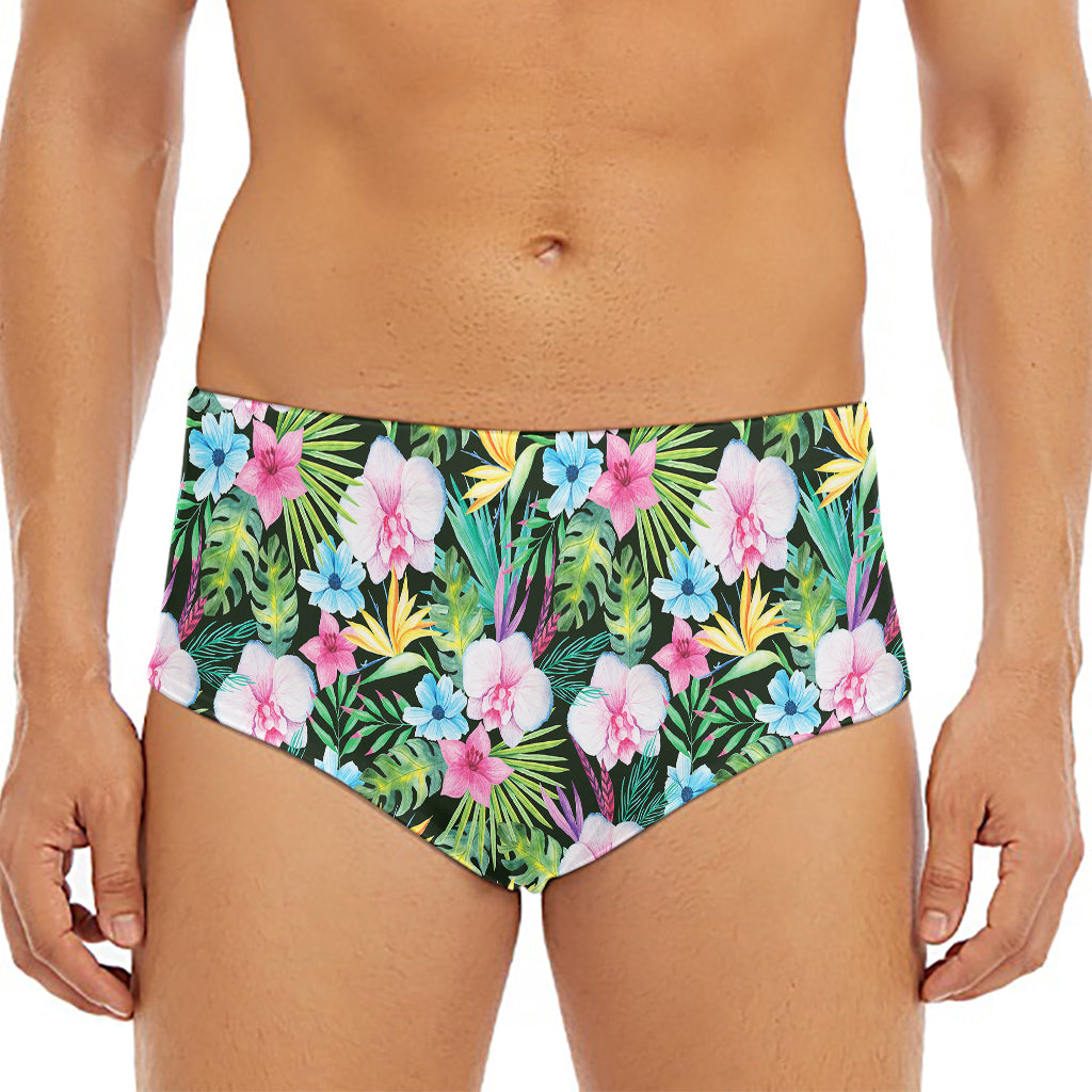 Vintage Tropical Jungle Hawaiian Print Men's Triangle Swim Briefs