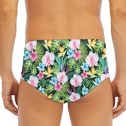 Vintage Tropical Jungle Hawaiian Print Men's Triangle Swim Briefs