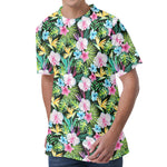 Vintage Tropical Jungle Hawaiian Print Men's Velvet T-Shirt
