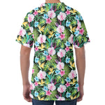 Vintage Tropical Jungle Hawaiian Print Men's Velvet T-Shirt