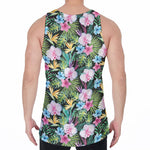 Vintage Tropical Jungle Hawaiian Print Men's Velvet Tank Top