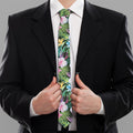 Vintage Tropical Jungle Hawaiian Print Necktie