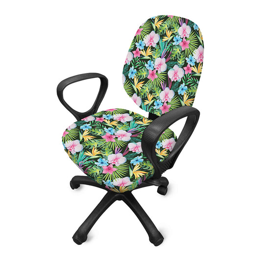 Vintage Tropical Jungle Hawaiian Print Office Chair Cover