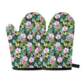 Vintage Tropical Jungle Hawaiian Print Oven Mitts