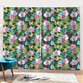 Vintage Tropical Jungle Hawaiian Print Pencil Pleat Curtains