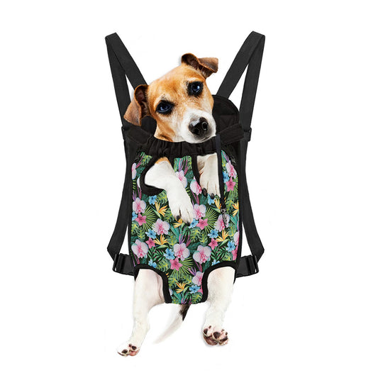 Vintage Tropical Jungle Hawaiian Print Pet Carrier Backpack