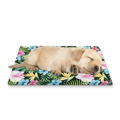 Vintage Tropical Jungle Hawaiian Print Pet Cooling Mat Cover