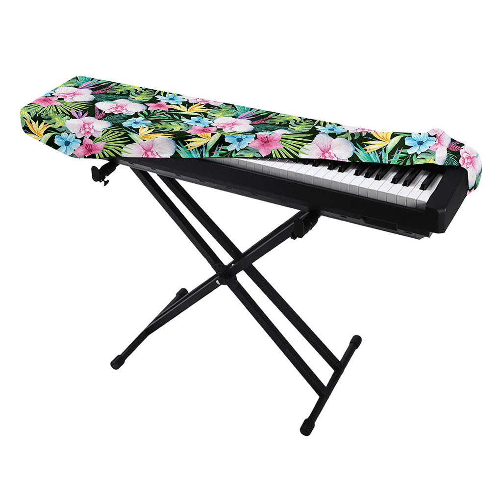Vintage Tropical Jungle Hawaiian Print Piano Keyboard Cover