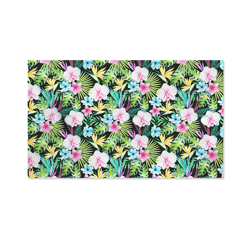 Vintage Tropical Jungle Hawaiian Print Polyester Flag