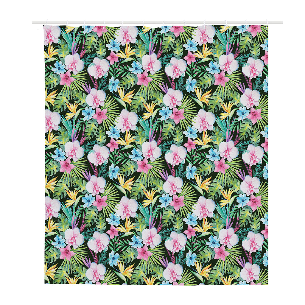 Vintage Tropical Jungle Hawaiian Print Polyester Shower Curtain