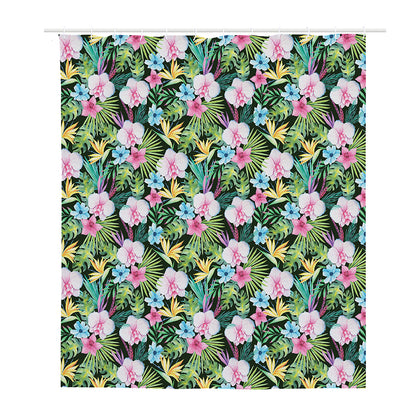 Vintage Tropical Jungle Hawaiian Print Polyester Shower Curtain