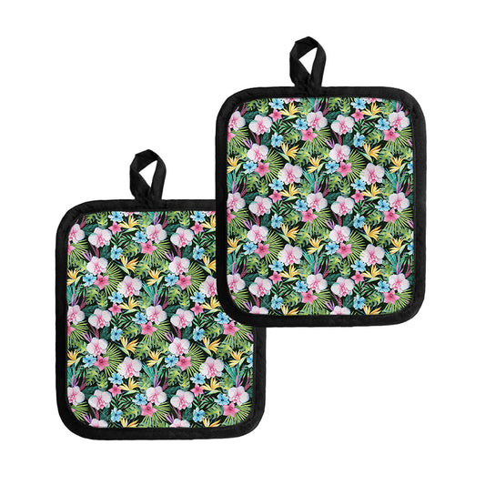 Vintage Tropical Jungle Hawaiian Print Pot Holders