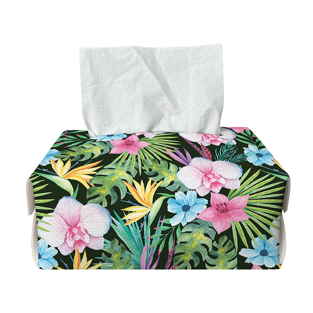 Vintage Tropical Jungle Hawaiian Print Rectangle Tissue Box Cover