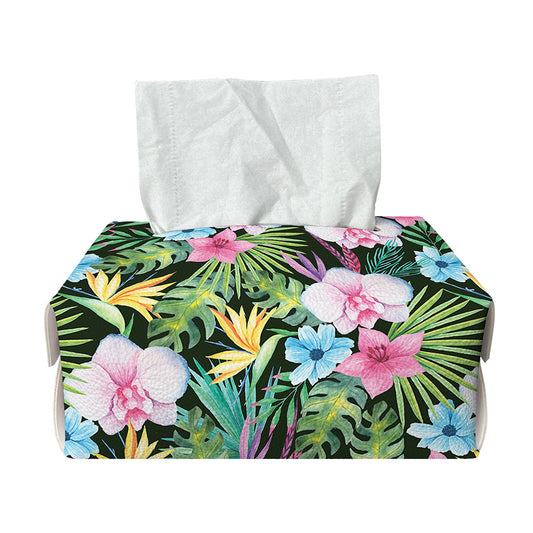 Vintage Tropical Jungle Hawaiian Print Rectangle Tissue Box Cover