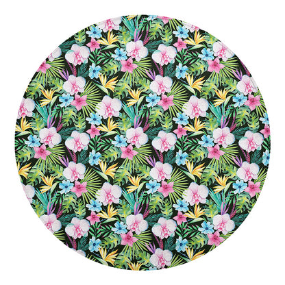 Vintage Tropical Jungle Hawaiian Print Round Blanket