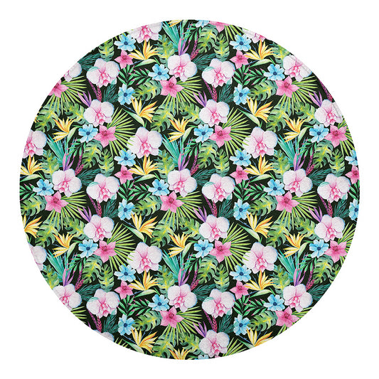 Vintage Tropical Jungle Hawaiian Print Round Blanket