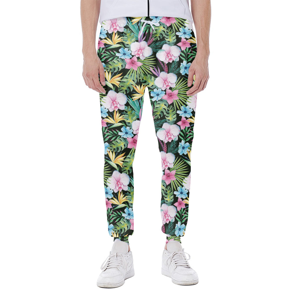 Vintage Tropical Jungle Hawaiian Print Scuba Joggers