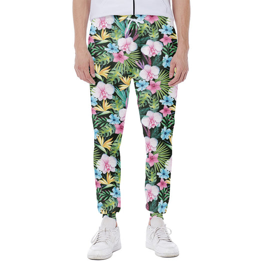 Vintage Tropical Jungle Hawaiian Print Scuba Joggers